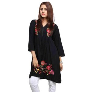 Flower Embroidered Kurti