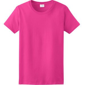 Pink Cotton Half Sleeves T-Shirt for Women