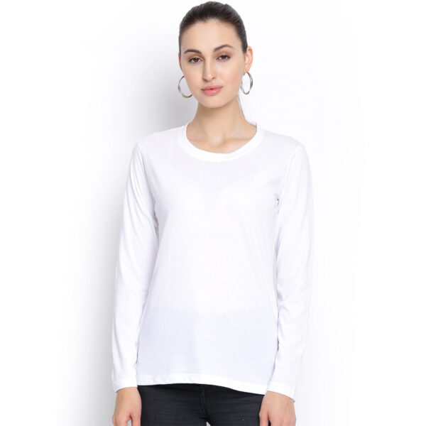 White Color Female Full Sleeves T-Shirt