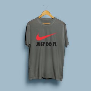 Just Do it Branded Grey T-Shirt for Females