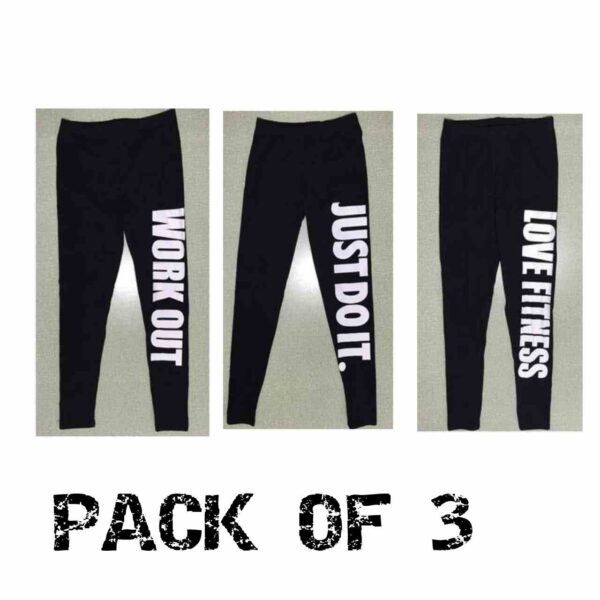 Gym Stretchable Legging Tights for Women - Pack of 3