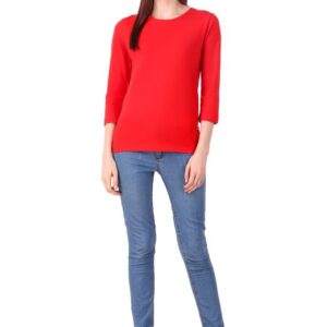Red Color Female Full Sleeves T-Shirt