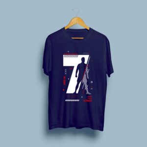 CR7 Printed Cotton T-Shirt for Men - Royal Blue