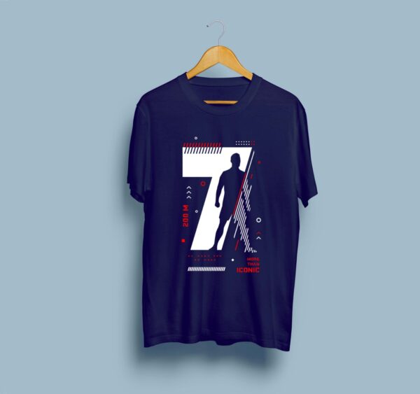 CR7 Printed Cotton T-Shirt for Men - Royal Blue