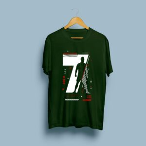 CR7 Printed Cotton T-Shirt for Men - Green