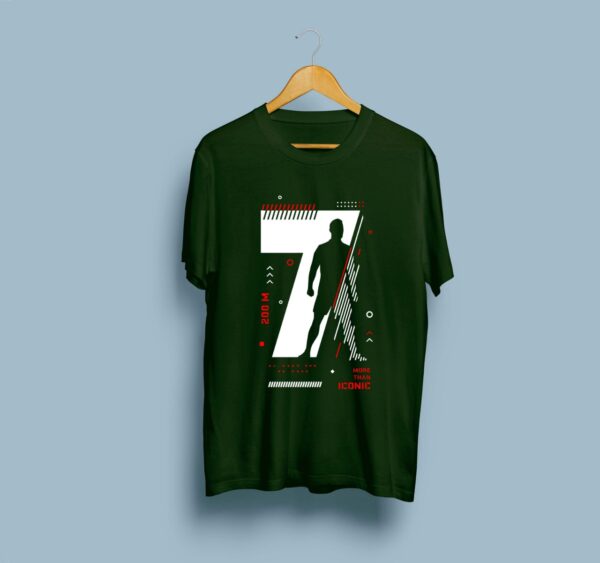 CR7 Printed Cotton T-Shirt for Men - Green