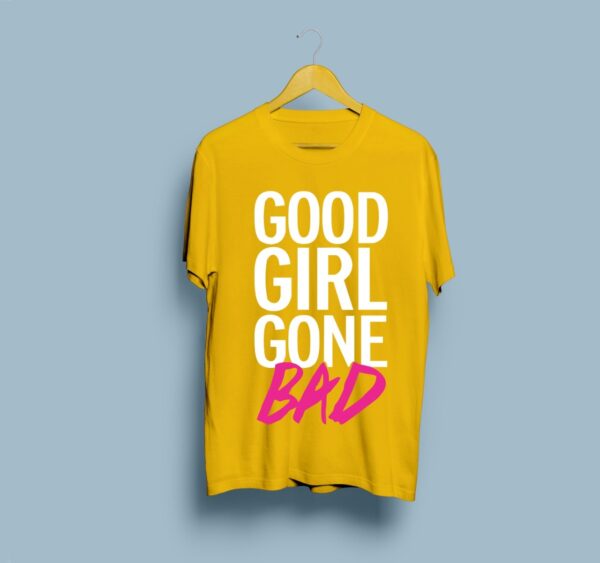 Good Girl Gone Bad Printed T-Shirt for Females - Yellow