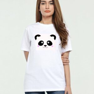 Panda Female T-Shirt for Girls - White