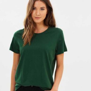 Green Cotton Half Sleeves T-Shirt for Women