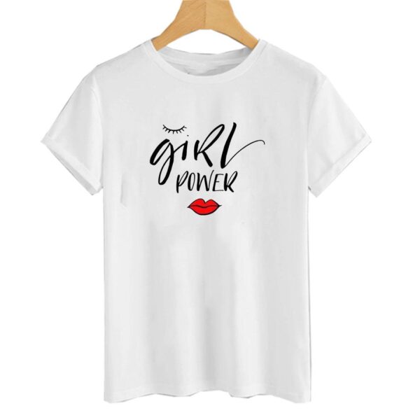 Feminist Girl Power White T-Shirt - Image 3