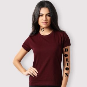 Maroon Half Sleeves T-Shirt for Women