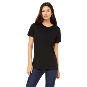 Black Cotton Half Sleeves T-Shirt for Women