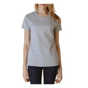 Heather Grey Cotton Half Sleeves T-Shirt for Women