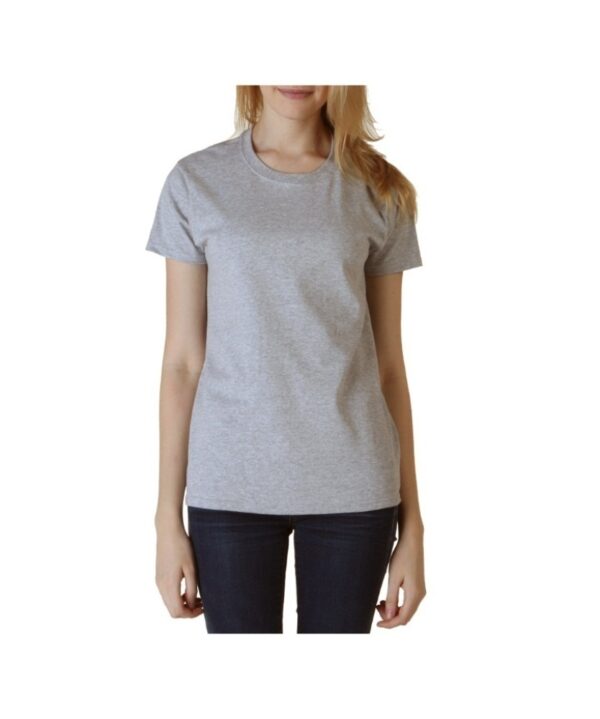 Heather Grey Cotton Half Sleeves T-Shirt for Women