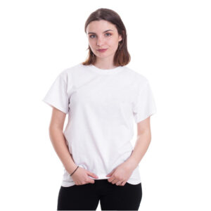 White Cotton Half Sleeves T-Shirt for Women