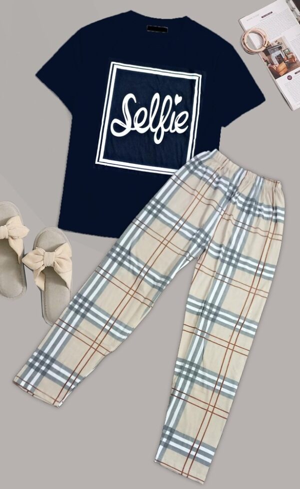 Selfie Printed Night Suit for Girls