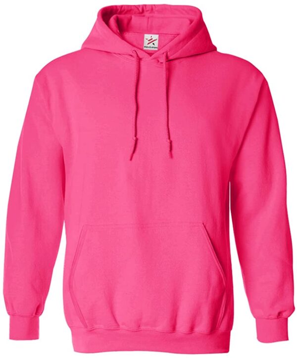 Dark Pink Plain Kangroo Pullover Hoodie