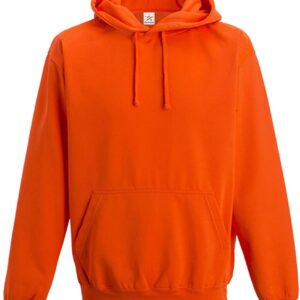 Orange Plain Kangroo Pullover Hoodie