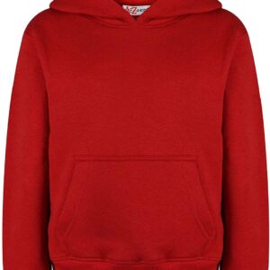 Red Plain Kangroo Pullover Hoodie