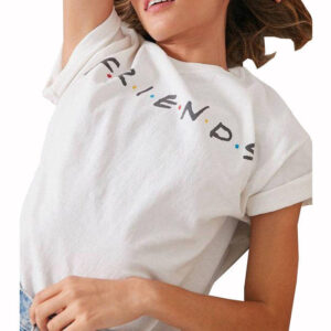 Friends White Cotton T-Shirt for Women - S