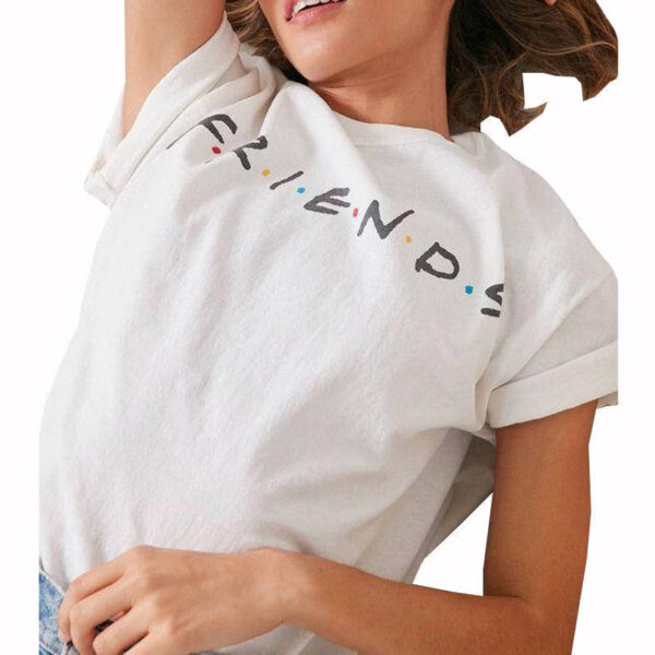 Friends White Cotton T-Shirt for Women - S
