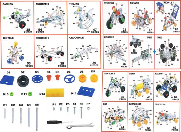 Alloy Building Blocks - 25 Models 239 Pieces - Image 3