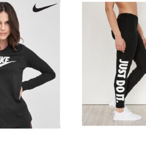 Nike black full sleeves Gym Work Out Suit for Women