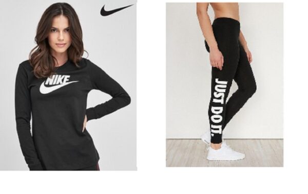 Nike black full sleeves Gym Work Out Suit for Women