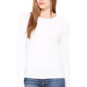 White Full Sleeves Large Cotton T-Shirt for Females