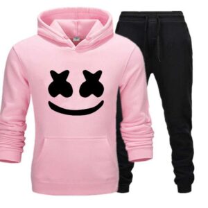 Marshmello Printed Pink Winter Track Suit for Women