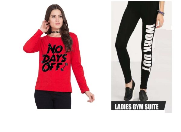 No days Off Full Sleeves Gym Track Suit for Women