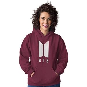 BTS Pullover Kangroo Fleece hoodie for Women - Maroon