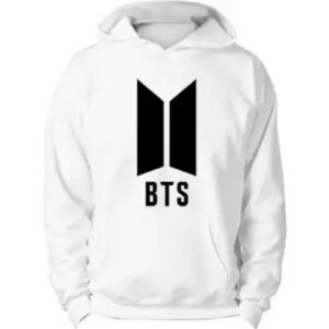 BTS Pullover Kangroo Fleece hoodie for Men & Women - White