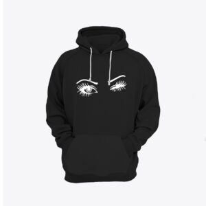 Wink Printed Pullover Kangroo Fleece Hoodie for Women