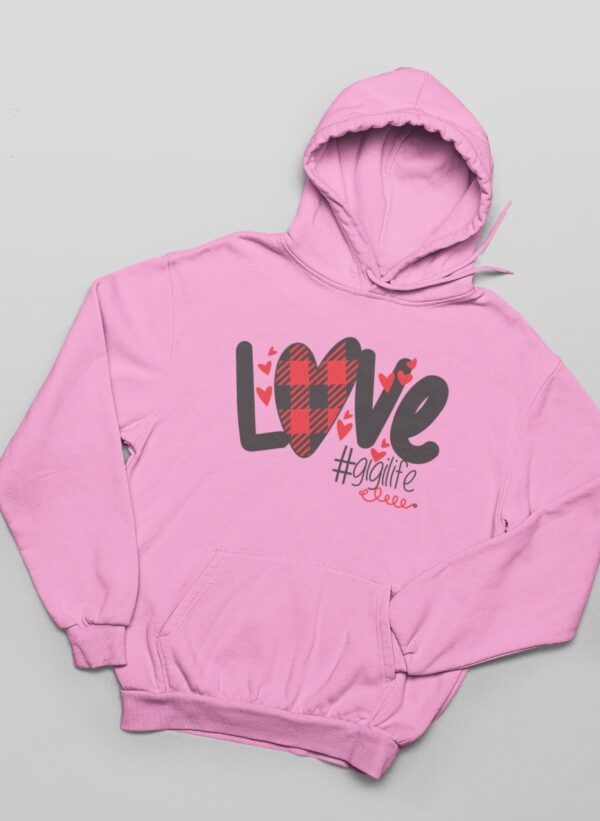 Love Baby Pink Hoodie for Women
