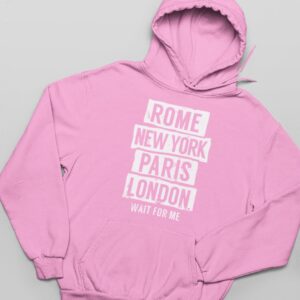 Rome New York Paris London hoodie - Baby Pink