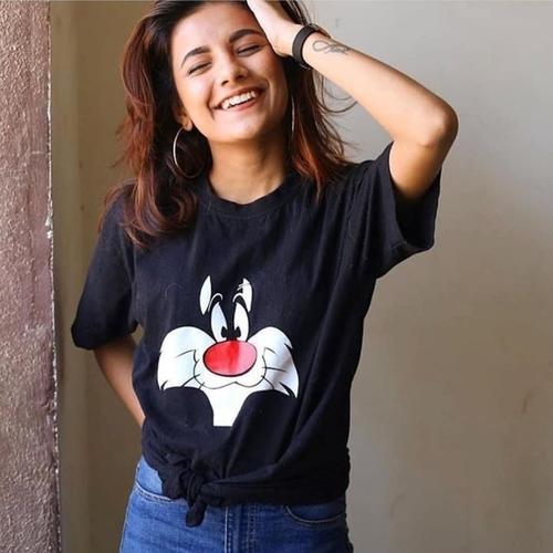 Looney toones black Cotton T-Shirt for Girls - BOLTON PAKISTAN