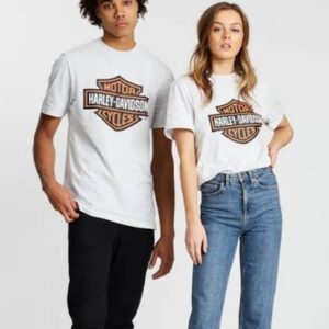 Harley Davidson Cycles White Couple T-Shirt