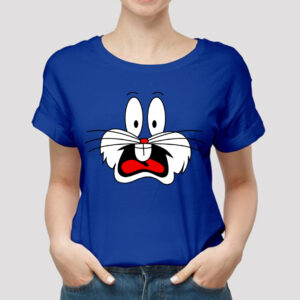 Royal Blue Bunny Cartoon Printed T-Shirt