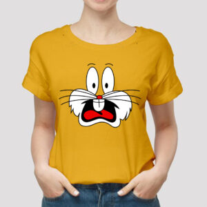 Yellow Bunny Cartoon Printed T-Shirt