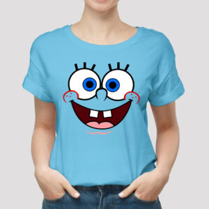 Light Blue Spongebob Cartoon T-Shirt for Women