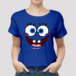 Royal Blue Spongebob Cartoon T-Shirt for Women
