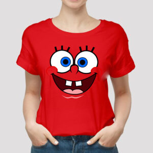 Red Spongebob Cartoon T-Shirt for Women
