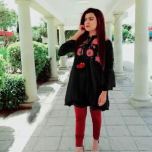 Black Flower Embroided Kurti for Women