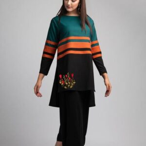 Lollywood Multicolor Boski Linen Kurti for Women