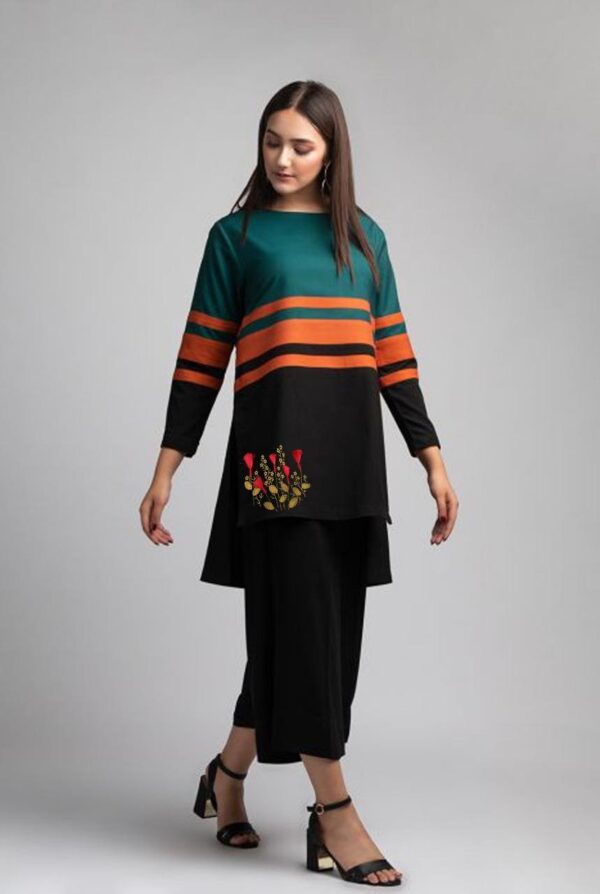 Lollywood Multicolor Boski Linen Kurti for Women