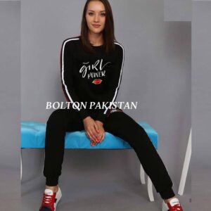 Girl power Strip tracksuit for Women Black