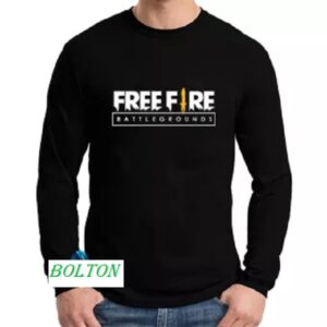 Free Fire Full Sleeves T Shirt for Men - Black