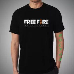Free Fire half Sleeves T Shirt for Men - Black