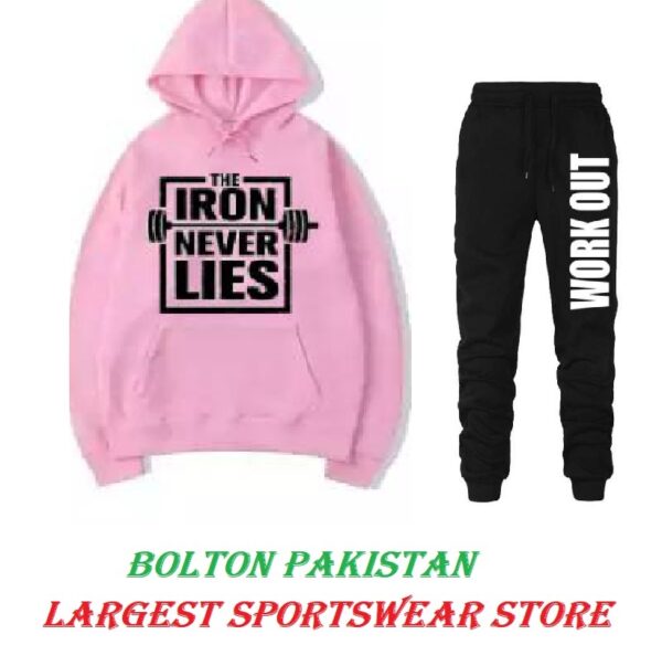 Iron Never Lies Winter gym tracksuit for Men and Women Pink